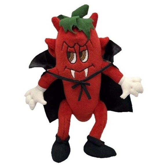 Good Stuff Red Chili Pepper Plush Vampire Dracula Halloween Vintage 12" - Picture 8 of 8